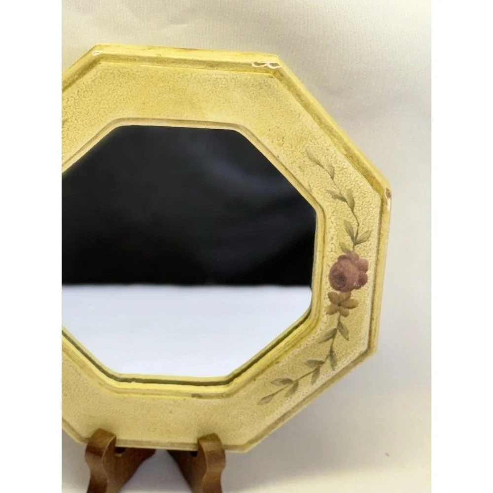 Floral Hand Painted Wood Wall Mirrors Set Of 2 Cottagecore Shabby Chic Decor